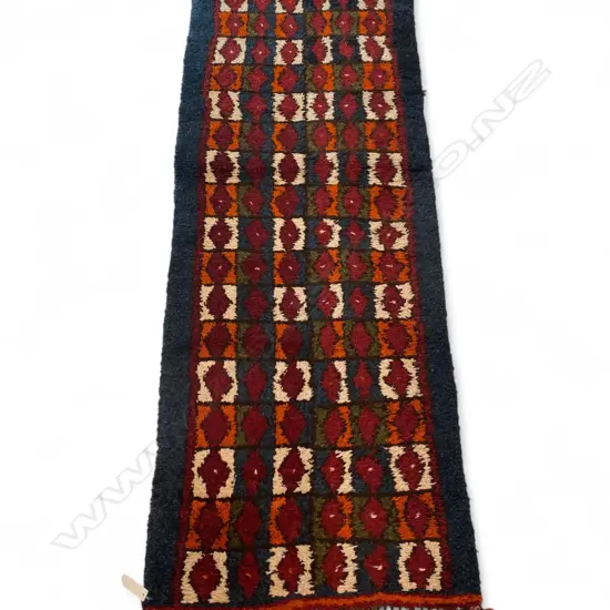 Uzbek/Gabbeh wool bearskin pile runner,
